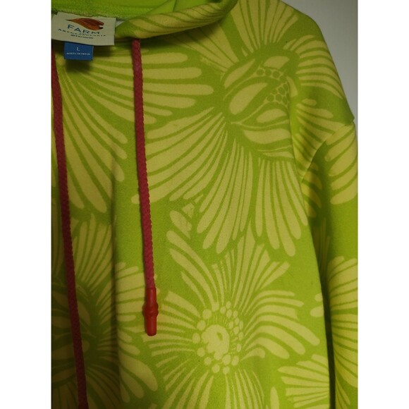 FARM Rio x Anthropologie Printed Cropped Hooded Sweatshirt Large bright floral - Picture 3 of 4